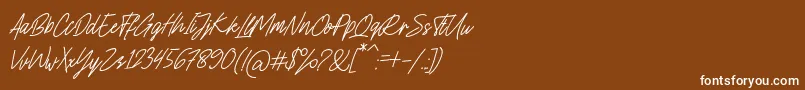 フォントCharlion Slant Script – 茶色の背景に白い文字