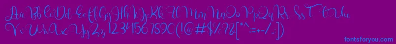 Czcionka charllie Personal Use – niebieskie czcionki na fioletowym tle