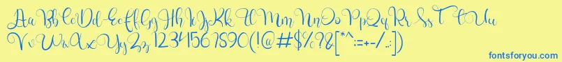 Weitere Informationen zur charllie Personal Use-Schriftart charllie Personal Use-Schriftart – Blaue Schriften auf gelbem Hintergrund