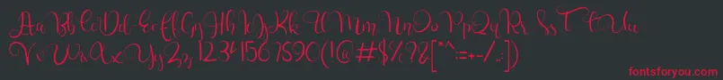 フォントcharllie Personal Use – 黒い背景に赤い文字