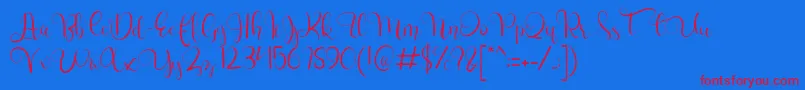 charllie Personal Use Font – Red Fonts on Blue Background