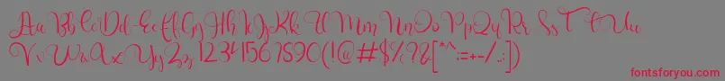 charllie Personal Use-Schriftart – Rote Schriften auf grauem Hintergrund