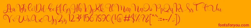 フォントcharllie Personal Use – オレンジの背景に赤い文字