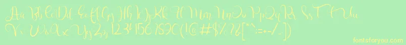 charllie Personal Use Font – Yellow Fonts on Green Background