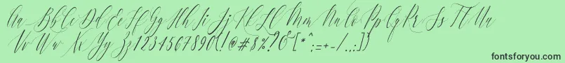 Fonte Charlotte Calligraphy   Slant R1 – fontes pretas em um fundo verde