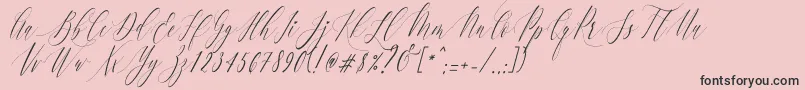 Charlotte Calligraphy   Slant R1 Font – Black Fonts on Pink Background