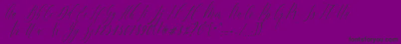 Шрифт Charlotte Calligraphy   Slant R1 – чёрные шрифты на фиолетовом фоне