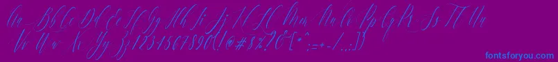 Police Charlotte Calligraphy   Slant R1 – polices bleues sur fond violet