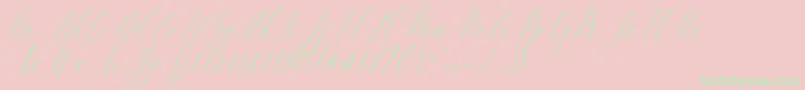 Charlotte Calligraphy   Slant R1 Font – Green Fonts on Pink Background