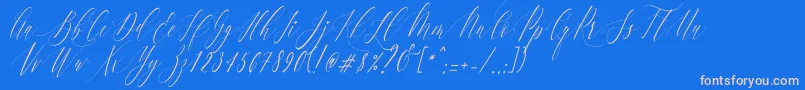 fuente Charlotte Calligraphy   Slant R1 – Fuentes Rosadas Sobre Fondo Azul