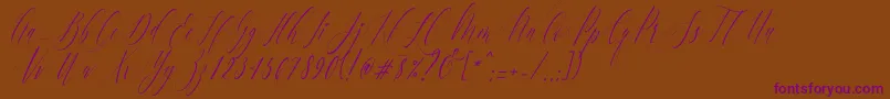 Charlotte Calligraphy   Slant R1-Schriftart – Violette Schriften auf braunem Hintergrund