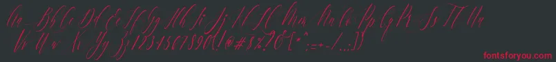 フォントCharlotte Calligraphy   Slant R1 – 黒い背景に赤い文字