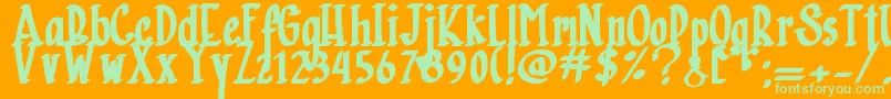 Charlotte Paraline   Font – Green Fonts on Orange Background