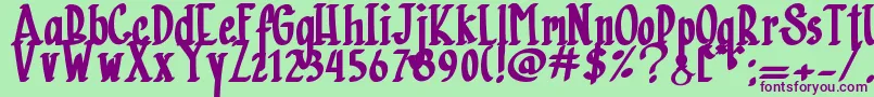 Charlotte Paraline   Font – Purple Fonts on Green Background