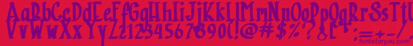 Charlotte Paraline   Font – Purple Fonts on Red Background