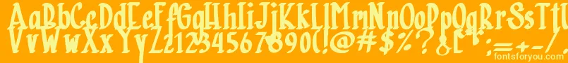 Charlotte Paraline   Font – Yellow Fonts on Orange Background