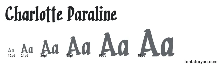 Размеры шрифта Charlotte Paraline  