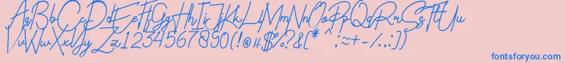 Charlotte Regular-Schriftart – Blaue Schriften auf rosa Hintergrund