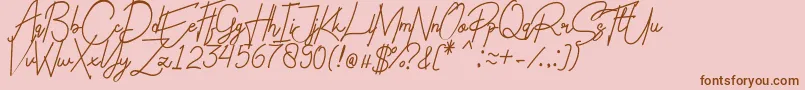 フォントCharlotte Regular – ピンクの背景に茶色のフォント