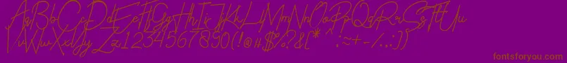 Charlotte Regular-Schriftart – Braune Schriften auf violettem Hintergrund