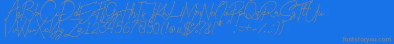 Charlotte Regular-fontti – harmaat kirjasimet sinisellä taustalla