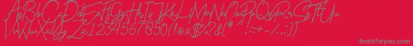フォントCharlotte Regular – 赤い背景に灰色の文字