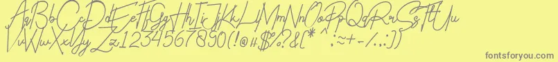 Шрифт Charlotte Regular – серые шрифты на жёлтом фоне