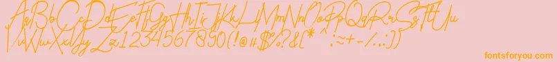 Шрифт Charlotte Regular – оранжевые шрифты на розовом фоне