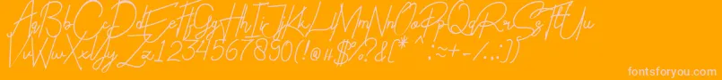 Charlotte Regular Font – Pink Fonts on Orange Background