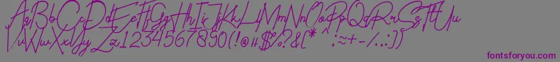 フォントCharlotte Regular – 紫色のフォント、灰色の背景