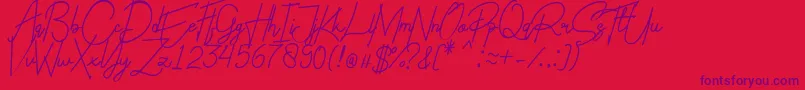 Charlotte Regular Font – Purple Fonts on Red Background