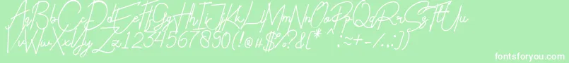 フォントCharlotte Regular – 緑の背景に白い文字