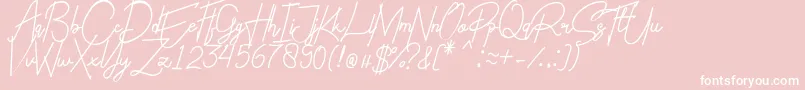 Charlotte Regular-Schriftart – Weiße Schriften auf rosa Hintergrund