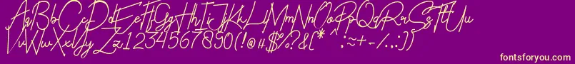 Charlotte Regular-fontti – keltaiset fontit violetilla taustalla