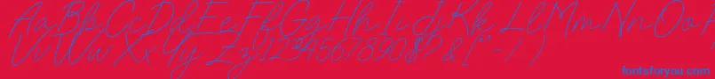 Charlotte Sweet Dafont Font – Blue Fonts on Red Background
