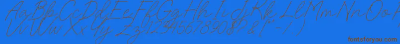 Saiba mais sobre a fonte Charlotte Sweet Dafont Fonte Charlotte Sweet Dafont – fontes marrons em um fundo azul