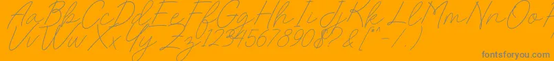 Charlotte Sweet Dafont-Schriftart – Graue Schriften auf orangefarbenem Hintergrund