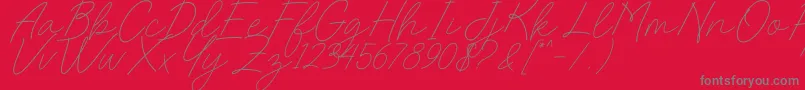 Fonte Charlotte Sweet Dafont – fontes cinzas em um fundo vermelho