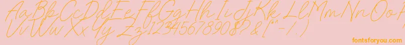 Weitere Informationen zur Charlotte Sweet Dafont-Schriftart Charlotte Sweet Dafont-Schriftart – Orangefarbene Schriften auf rosa Hintergrund