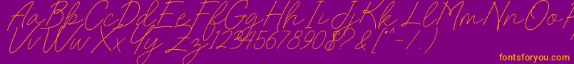 Charlotte Sweet Dafont Font – Orange Fonts on Purple Background