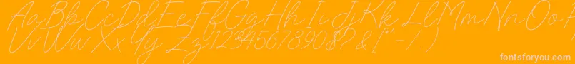Police Charlotte Sweet Dafont – polices roses sur fond orange