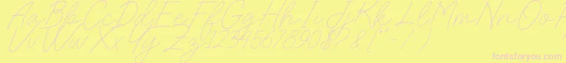 Charlotte Sweet Dafont-Schriftart – Rosa Schriften auf gelbem Hintergrund