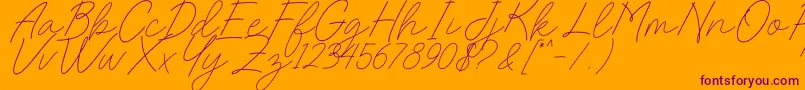 Charlotte Sweet Dafont-Schriftart – Violette Schriften auf orangefarbenem Hintergrund