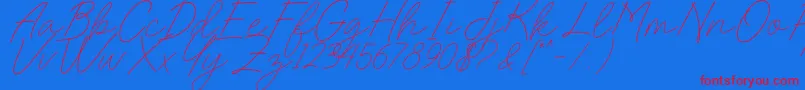 Charlotte Sweet Dafont Font – Red Fonts on Blue Background