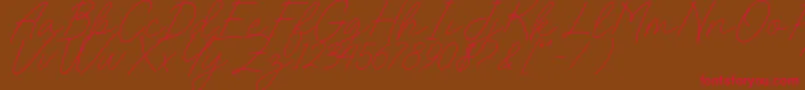 Charlotte Sweet Dafont-Schriftart – Rote Schriften auf braunem Hintergrund