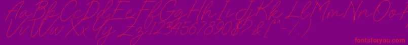 Charlotte Sweet Dafont Font – Red Fonts on Purple Background