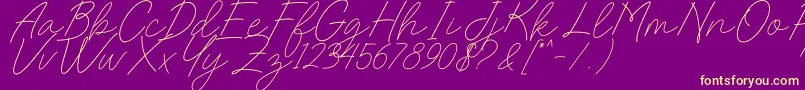 Charlotte Sweet Dafont Font – Yellow Fonts on Purple Background