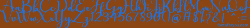 フォントcharlotte – 茶色の背景に青い文字
