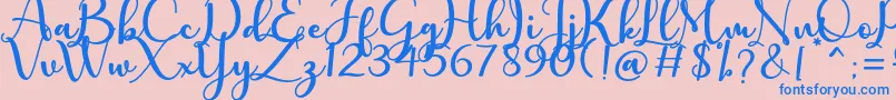 charlotte Font – Blue Fonts on Pink Background