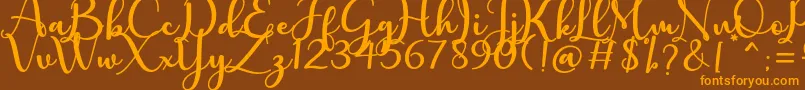charlotte Font – Orange Fonts on Brown Background